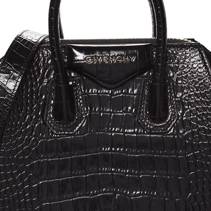 Givenchy Calfskin Crocodile Embossed Mini Antigona Black 8 of 11