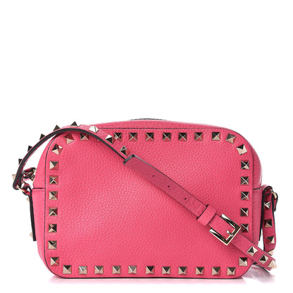 Valentino Garavani Pebbled Calfskin Rockstud Camera Crossbody Bag Peony 1 of 12