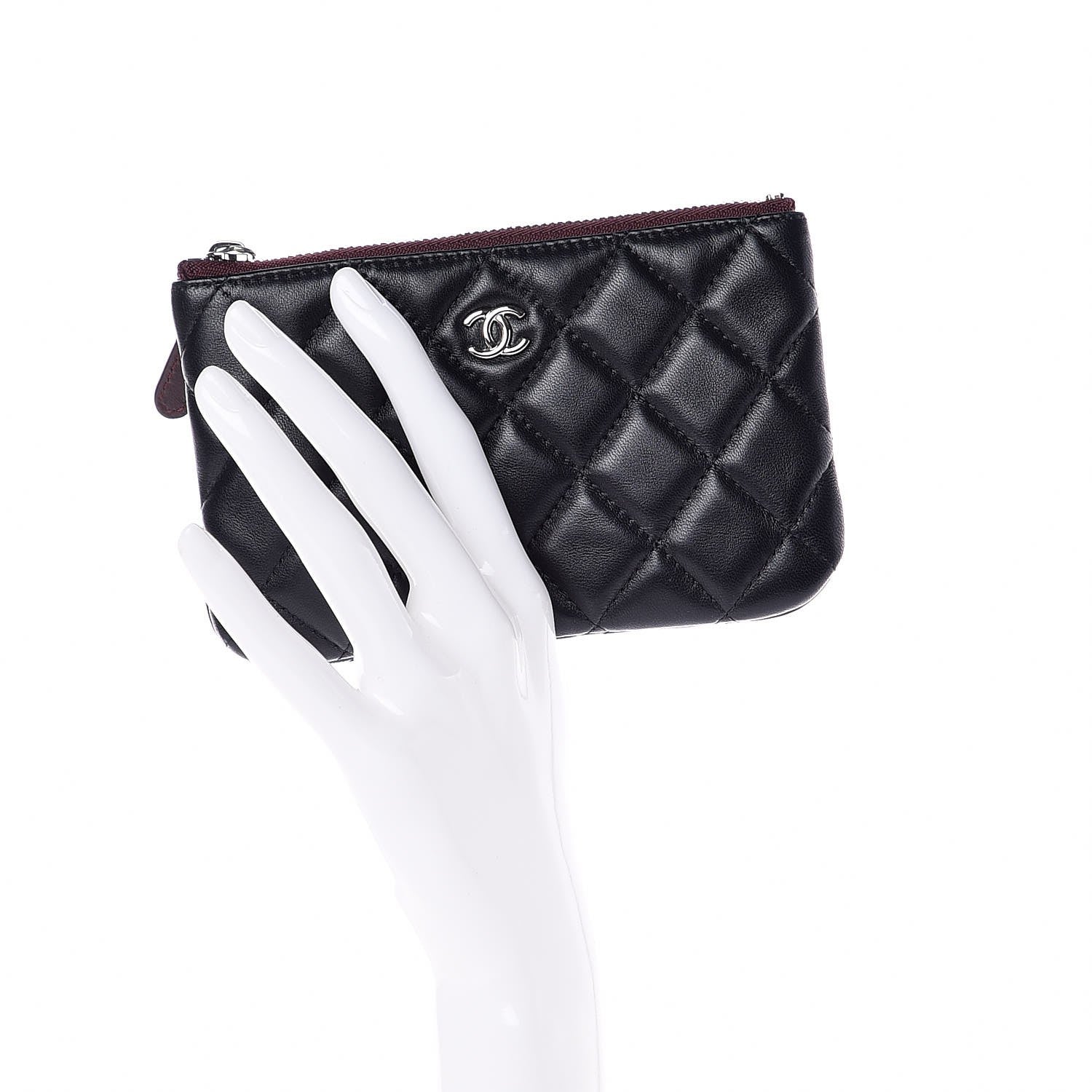 Chanel Lambskin Quilted Small Cosmetic Case Black 2 of 8