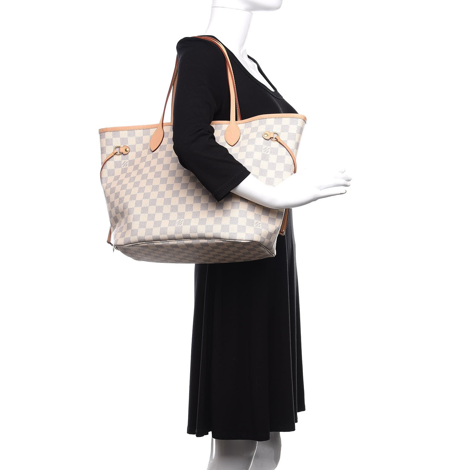 Louis Vuitton Damier Azur Neo Neverfull MM Rose Ballerine 2 of 12