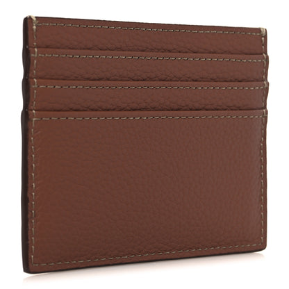 Christian Dior Grained Calfskin Card Holder Brown Beige 3 of 7
