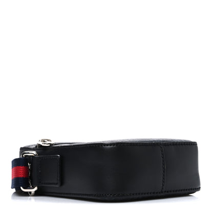 Gucci GG Supreme Monogram Appia Calfskin Web Small Camera Messenger Bag Black Grey 4 of 10