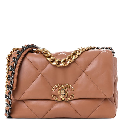 Chanel Lambskin Quilted Medium Chanel 19 Flap Brown 1 of 10