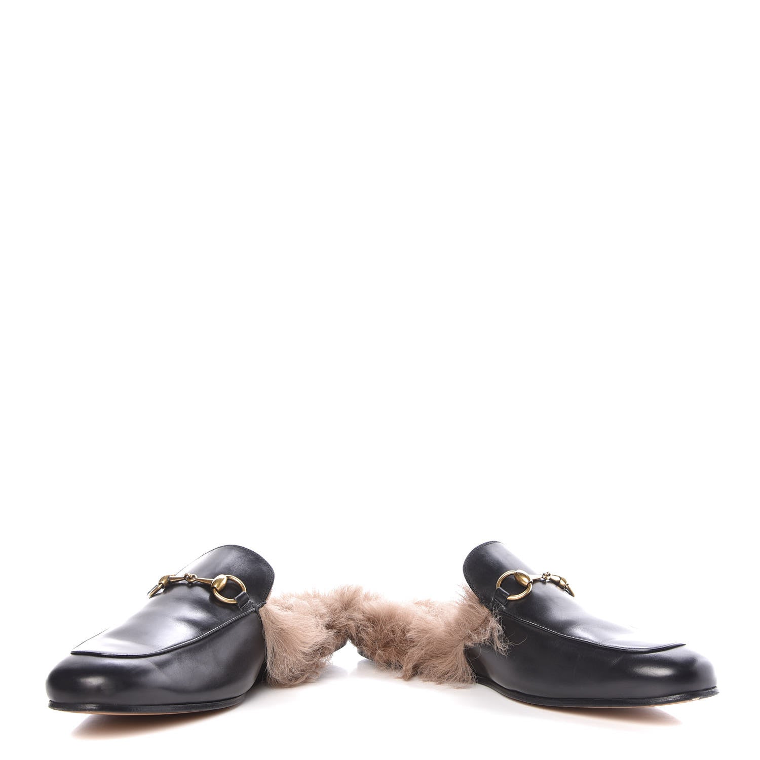 Gucci Calfskin Fur Mens Princetown Slippers 10 Black 5 of 15