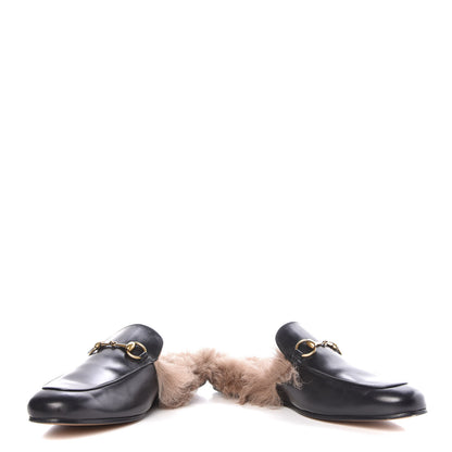 Gucci Calfskin Fur Mens Princetown Slippers 10 Black 5 of 15