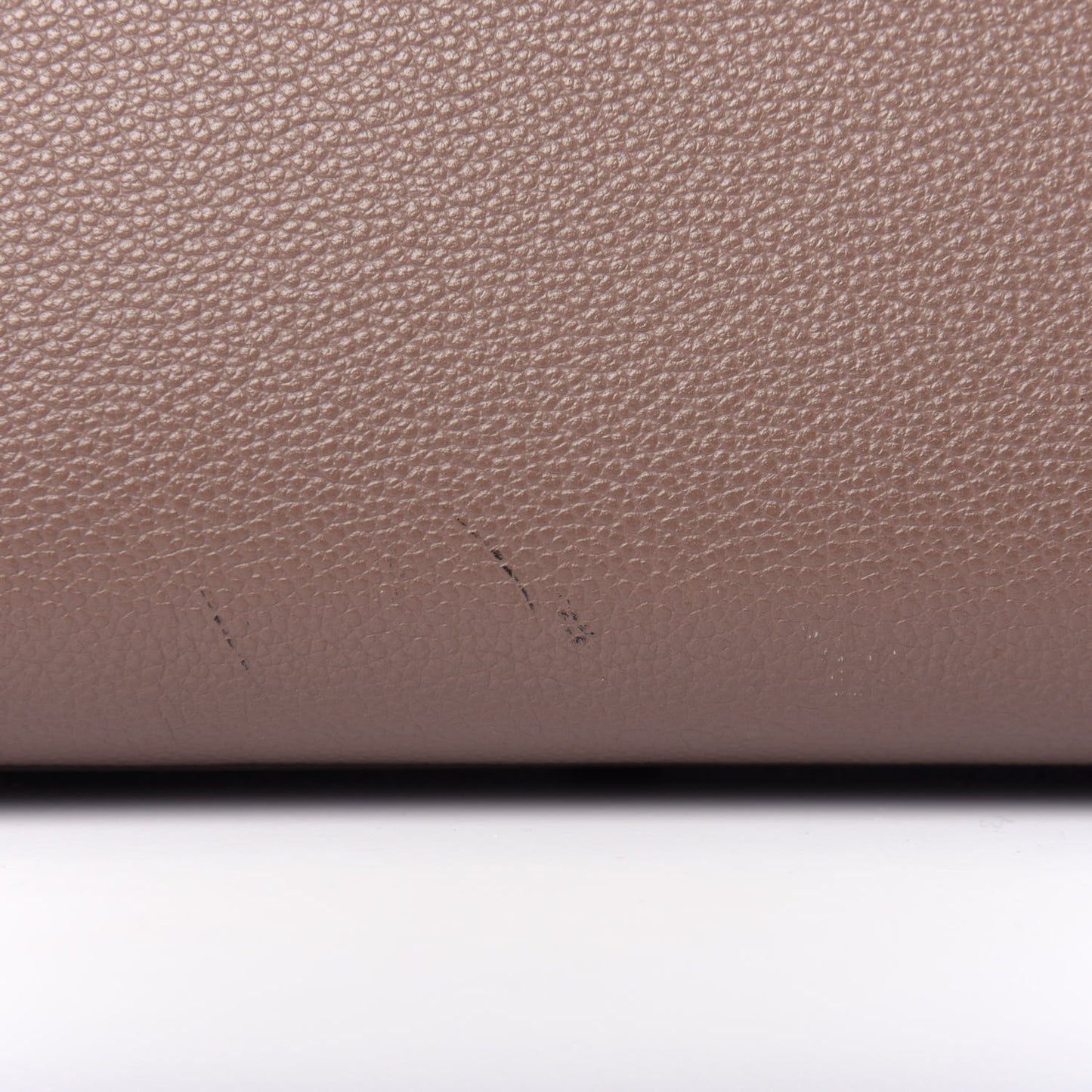 Grained Calfskin Topstitch Small Classic Sac De Jour Taupe