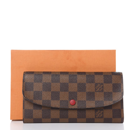 Louis Vuitton Damier Ebene Emilie Wallet Red 9 of 9