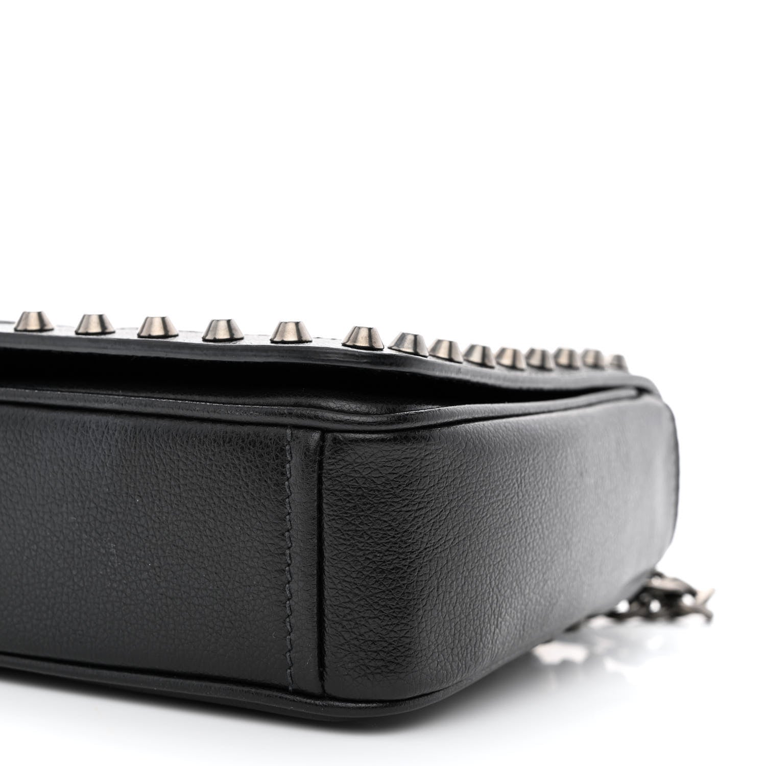 Prada Glace Calfskin Studded Crossbody Black 11 of 11