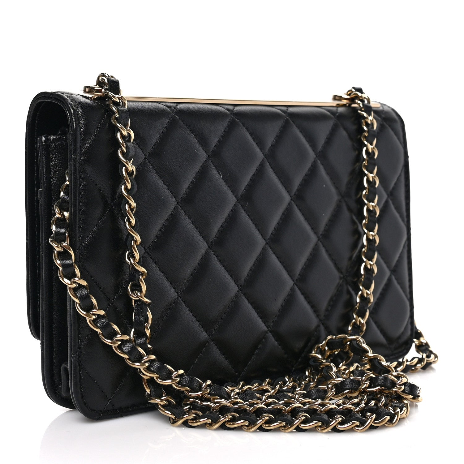 Chanel Lambskin Quilted Trendy CC Wallet On Chain WOC Black 3 of 9