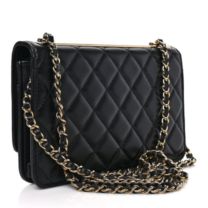 Chanel Lambskin Quilted Trendy CC Wallet On Chain WOC Black 3 of 9