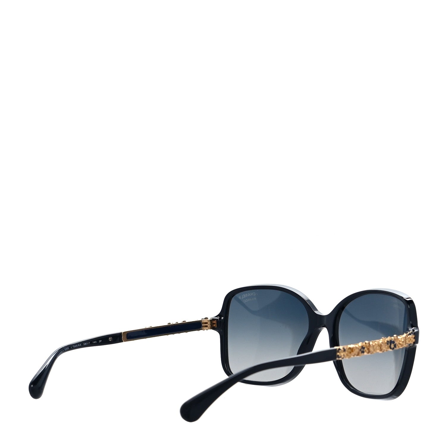 Chanel Acetate Polarized Bijou Square Sunglasses 5355 Black 4 of 8