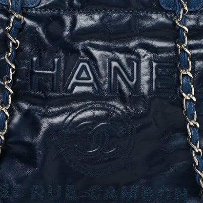 Chanel Glazed Calfskin Medium Deauville Tote Blue 8 of 15