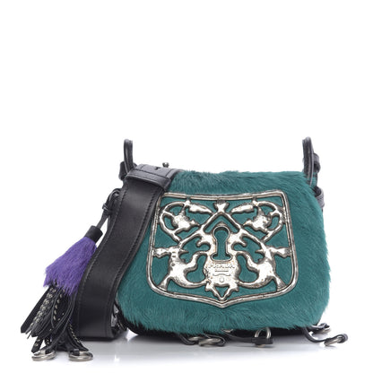 Prada Cavallino Velluto Corsaire Antic Crossbody Bag Biliardo Black 1 of 8