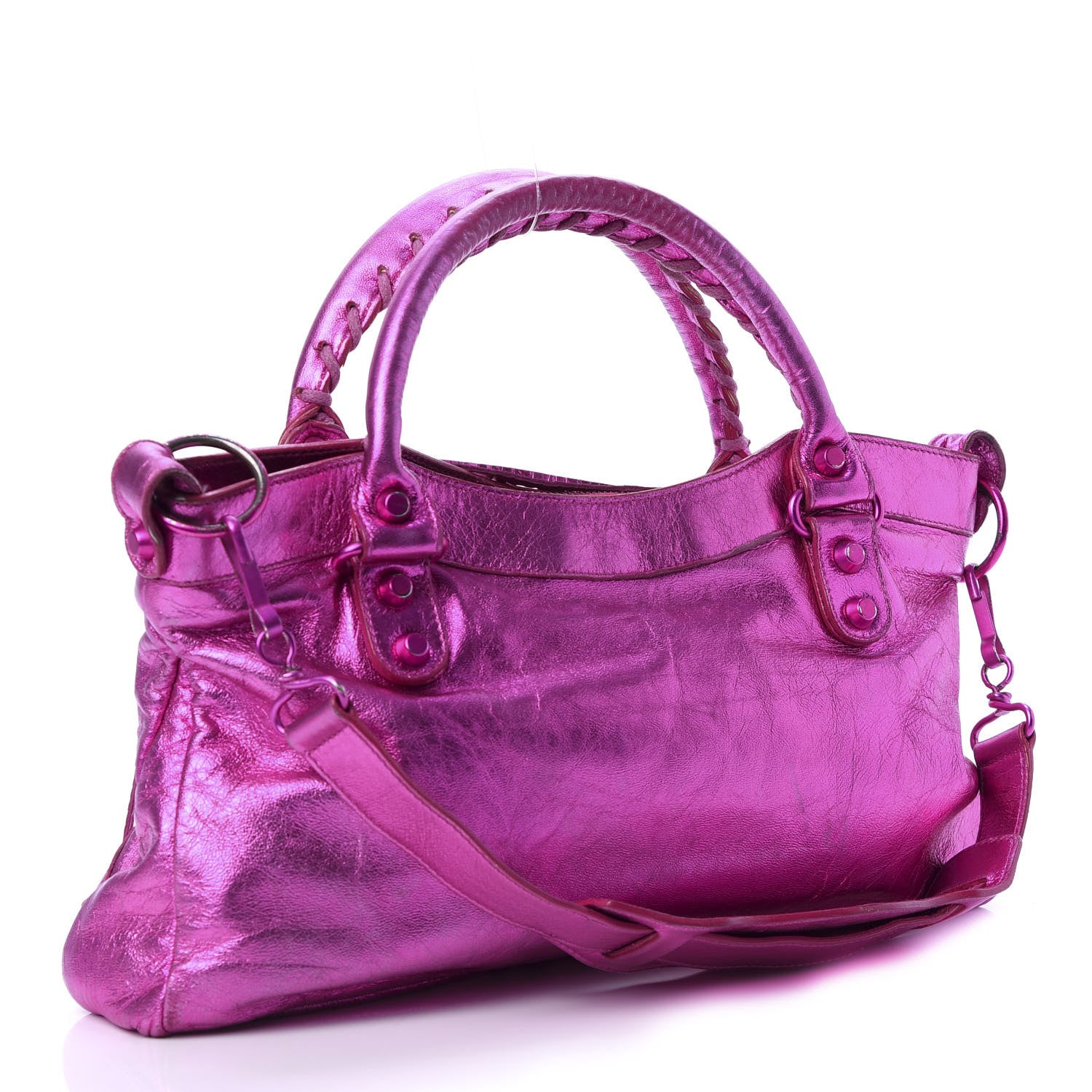 Balenciaga Metallic Chevre Classic Hardware First Magenta 5 of 14