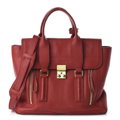 3.1 Phillip Lim 3.1 Textured Calfskin Medium Pashli Satchel Red 1 of 11