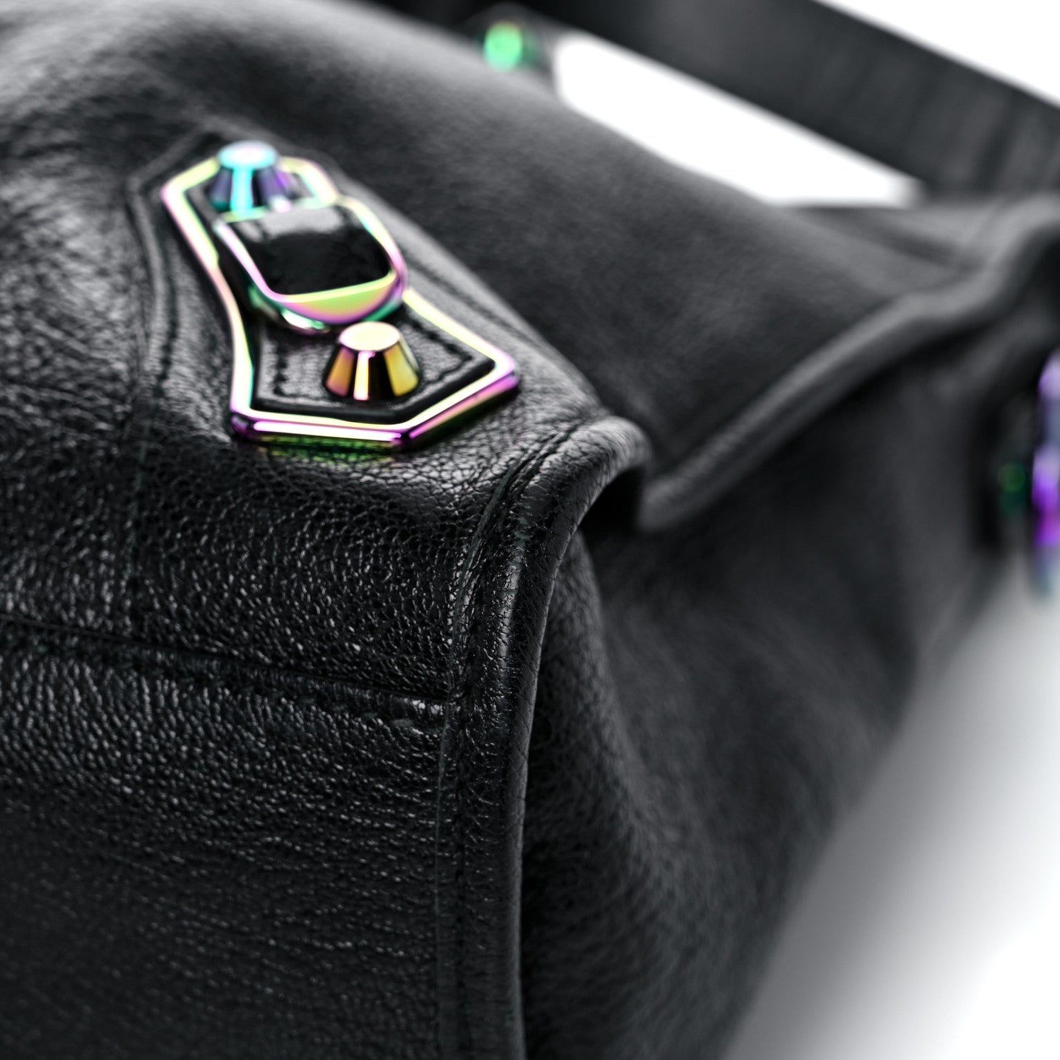 Balenciaga Chevre Iridescent Metallic Edge Hardware City Black 6 of 12