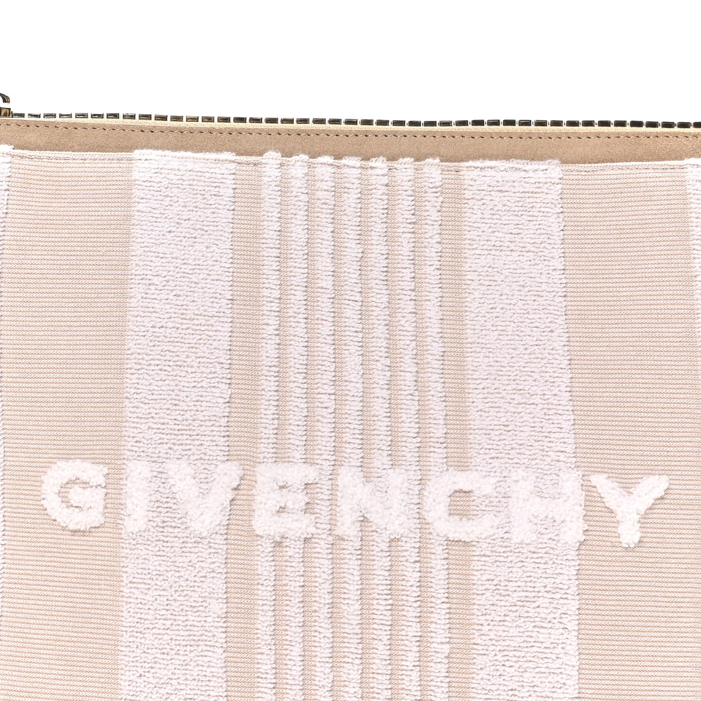 Canvas Terry Striped Travel Pouch Ivory