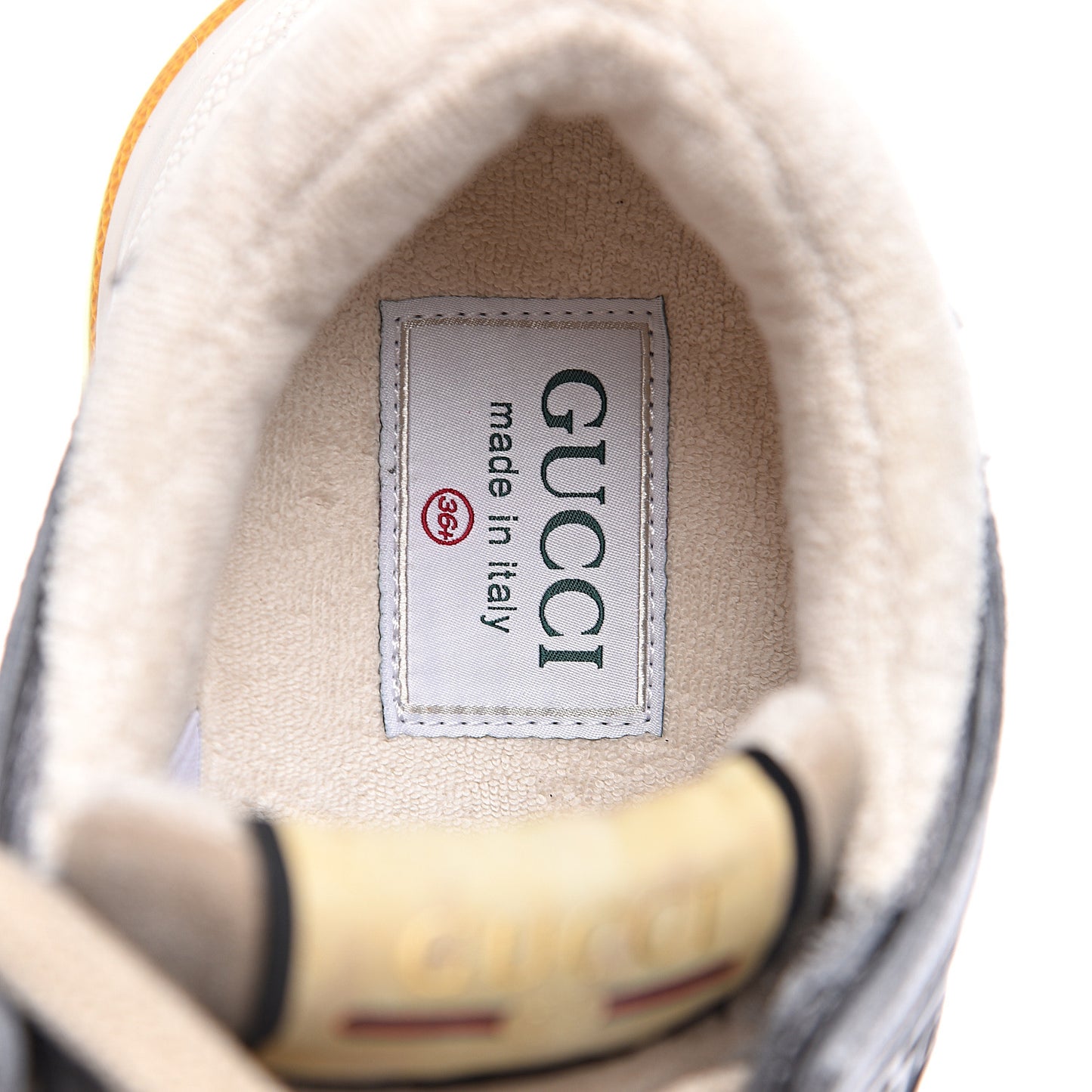 Metallic Calfskin Suede Womens Ultrapace Sneakers 36.5 Silver Oatmeal