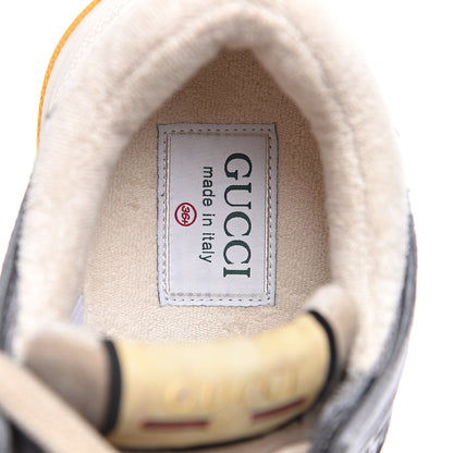 Gucci Metallic Calfskin Suede Womens Ultrapace Sneakers 36.5 Silver Oatmeal 9 of 10