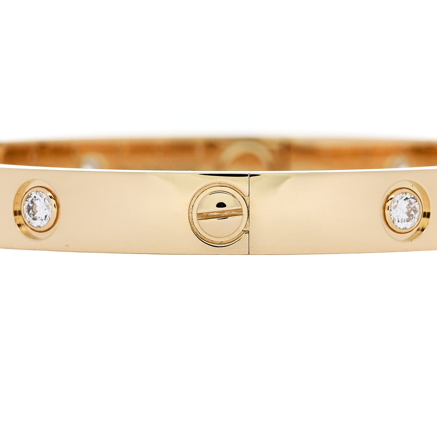 18K Yellow Gold 10 Diamond LOVE Bracelet 17