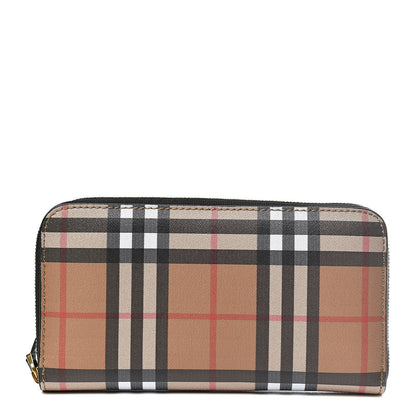 Burberry Vintage Check Elmore Zip Around Wallet Black 1 of 8