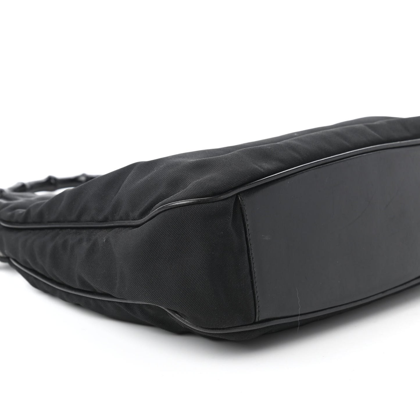 Nylon Bamboo Top Handle Hobo Black