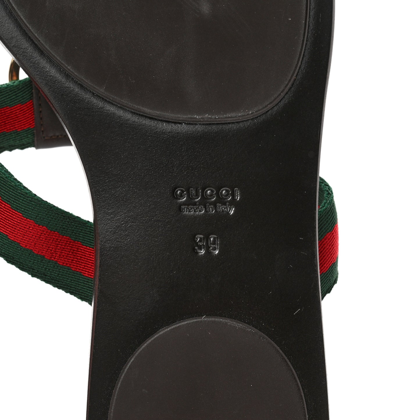 Nylon Guccissima Web Womens Thong Sandals 39 Cocoa Green Red