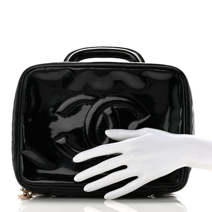 Chanel Patent CC Vanity Cosmetic Case Black 2 of 7
