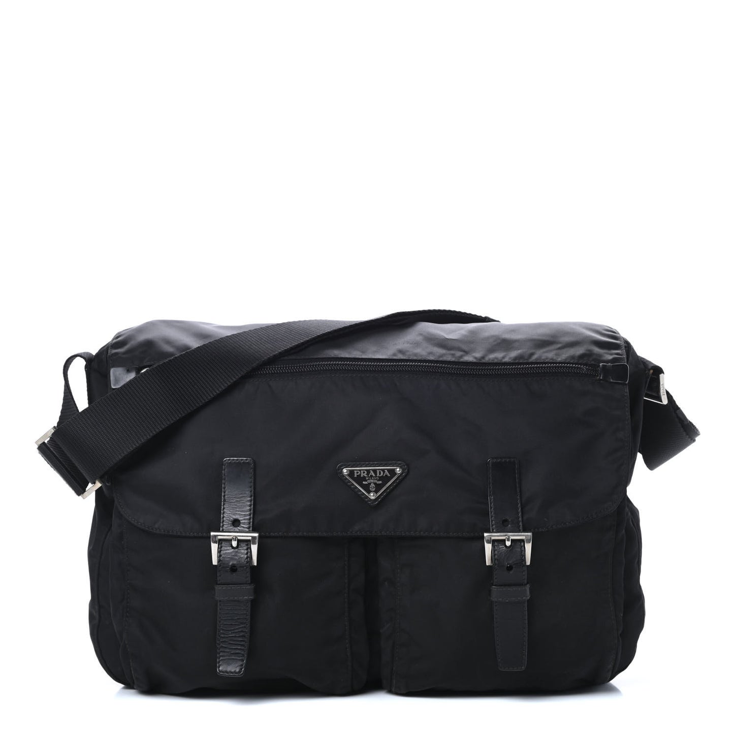 Nylon Vela Messenger Bag Black