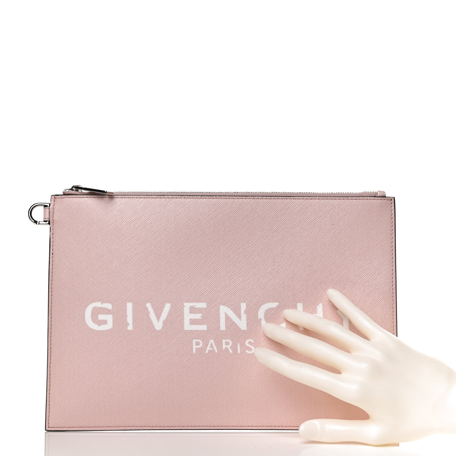 Givenchy Textured Coated Canvas Iconic Prints Flat Medium Clutch Bag Pink 2 of 9