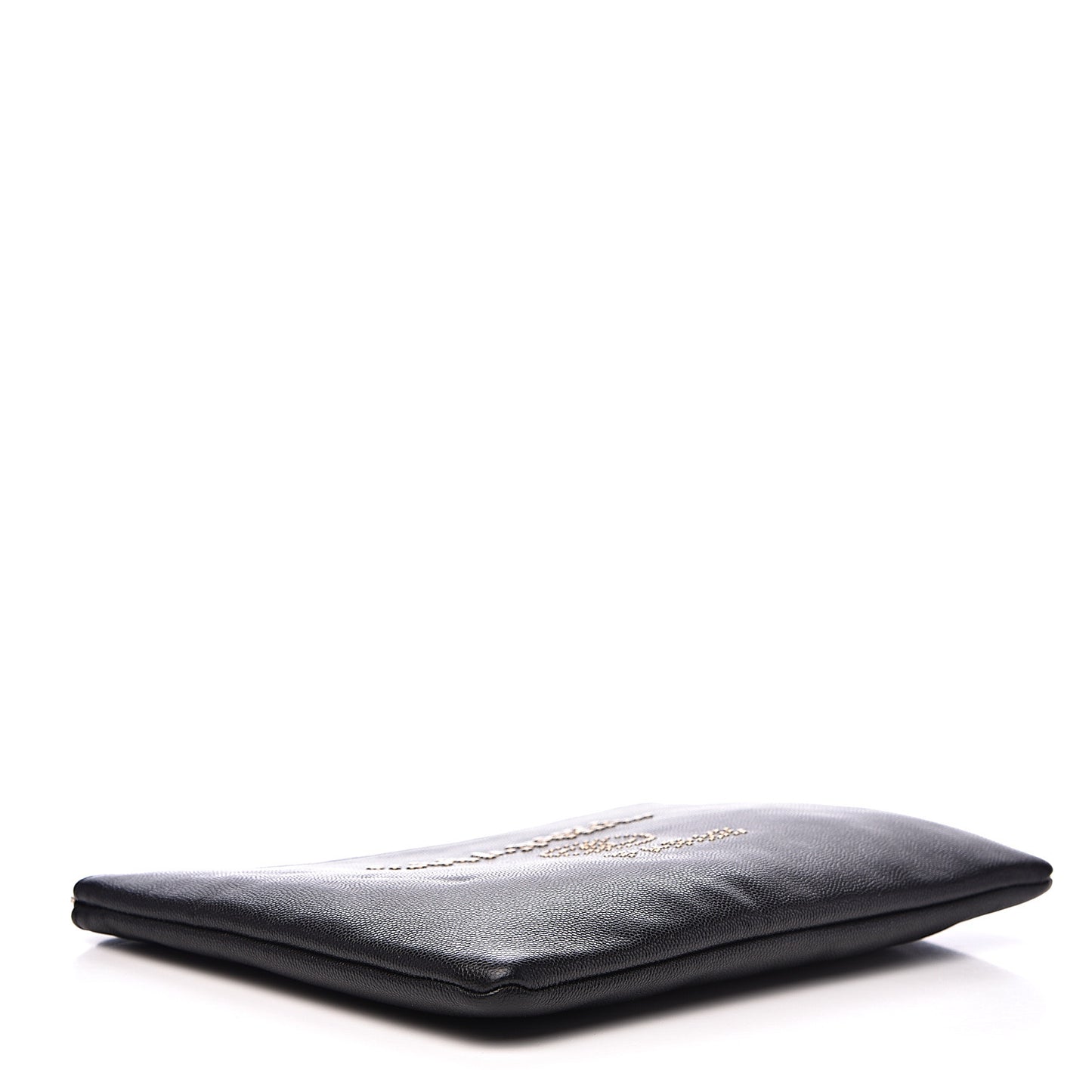 Caviar Studded Medium Deauville Pouch Black