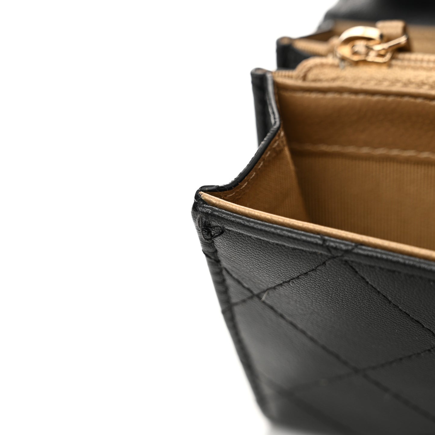 Goatskin Quilted Chic Pearls Clutch With Chain Black