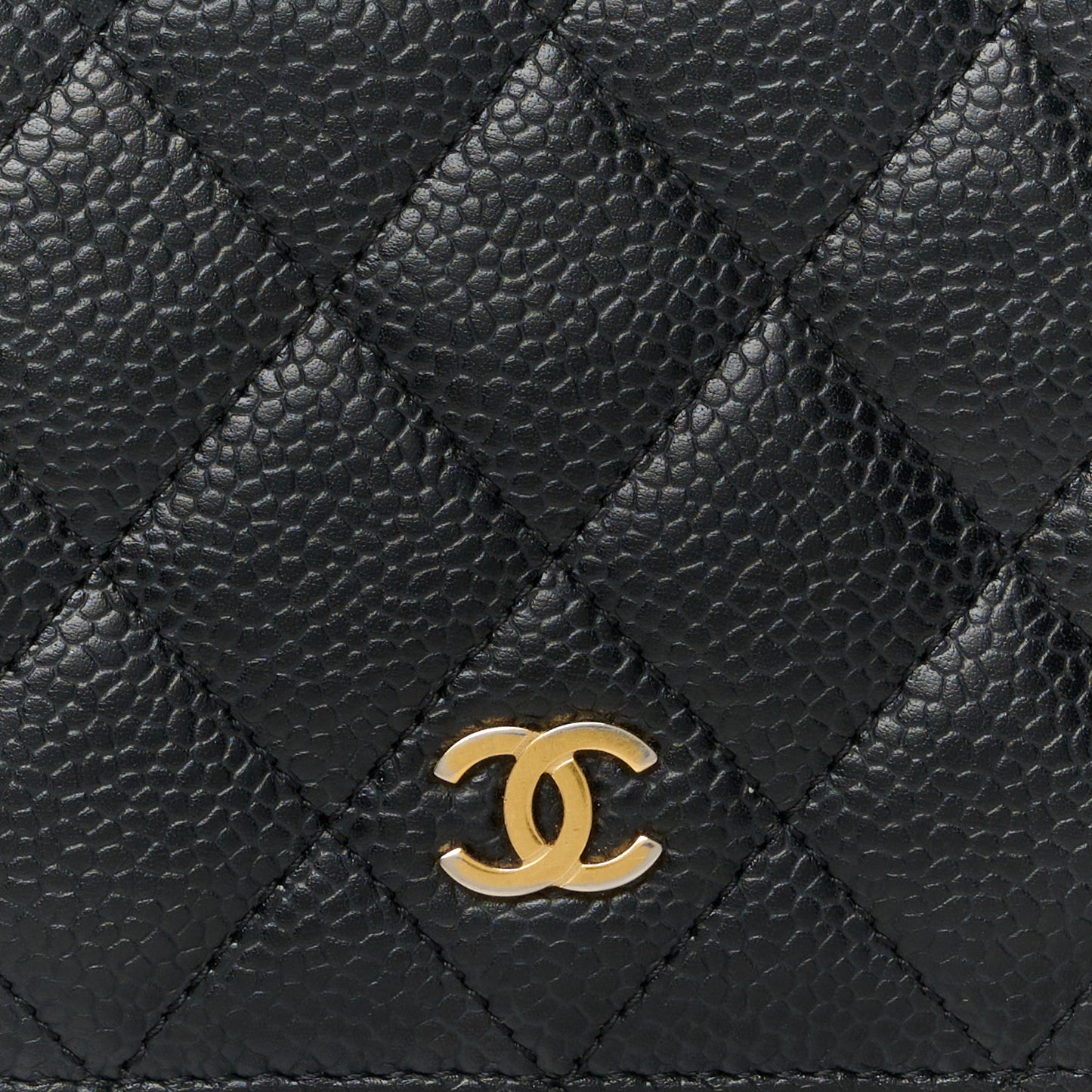 Caviar Quilted Yen Wallet Black