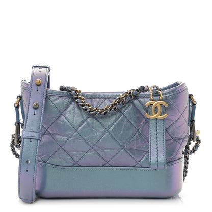 Chanel Iridescent Aged Calfskin Quilted Small Gabrielle Hobo Blue 1 of 11
