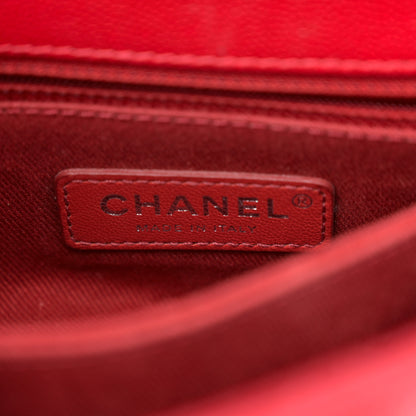 Chanel Caviar Quilted Mini Coco Handle Flap Red 6 of 10