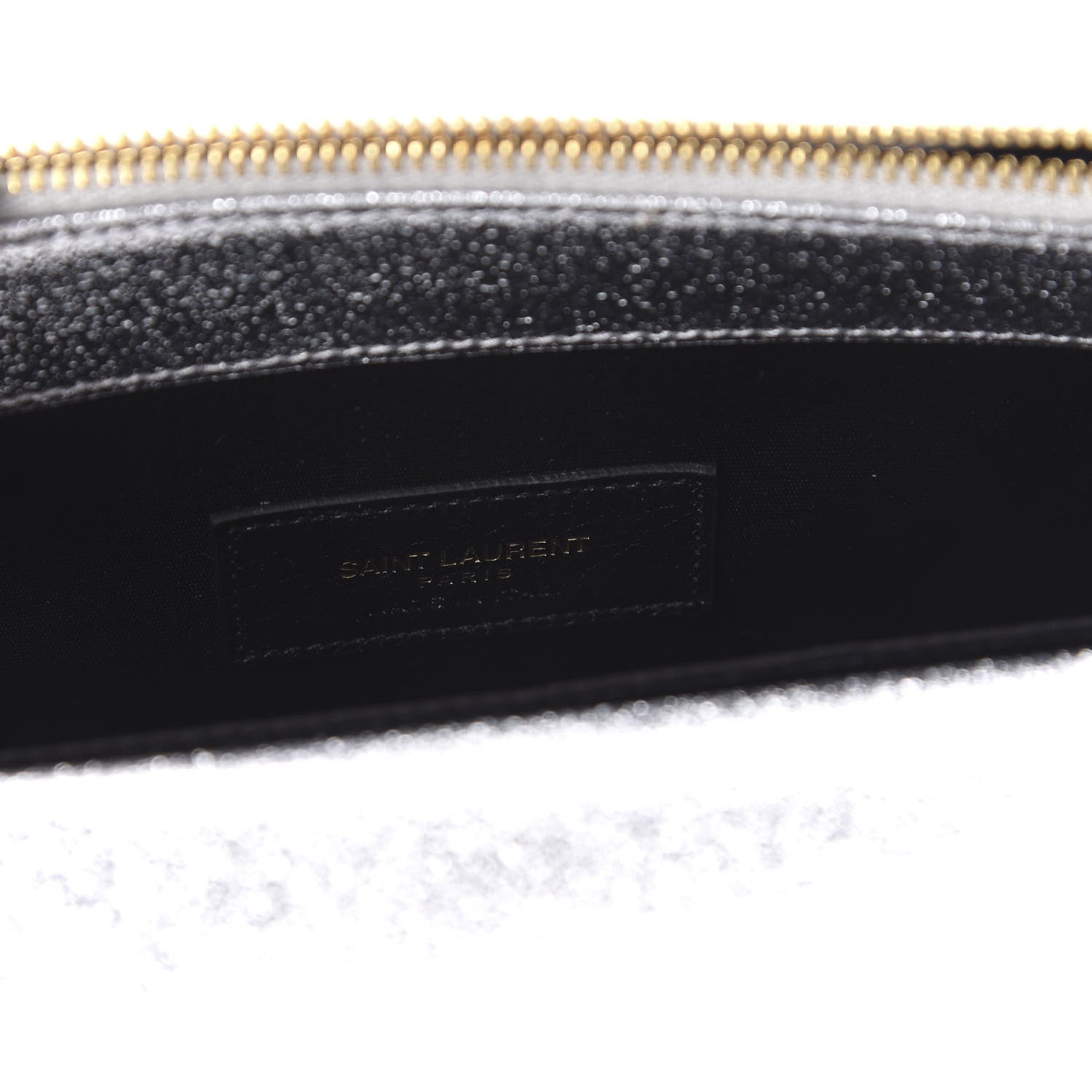 Saint Laurent Metallic Calfskin Matelasse Chevron Monogram Envelope Chain Wallet 8 of 9