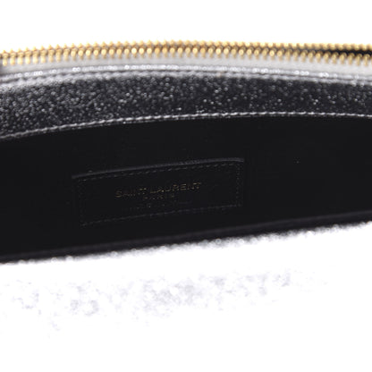 Saint Laurent Metallic Calfskin Matelasse Chevron Monogram Envelope Chain Wallet 8 of 9