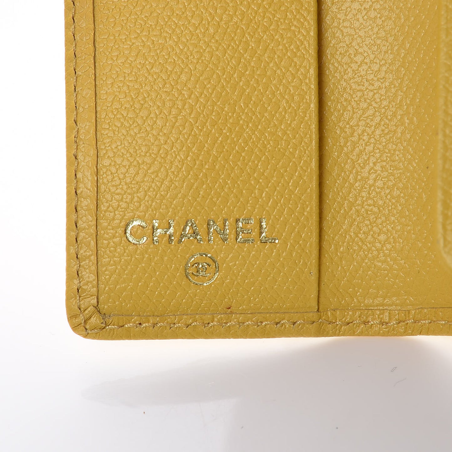 Grained Calfskin CC Button 6 Key Holder Yellow