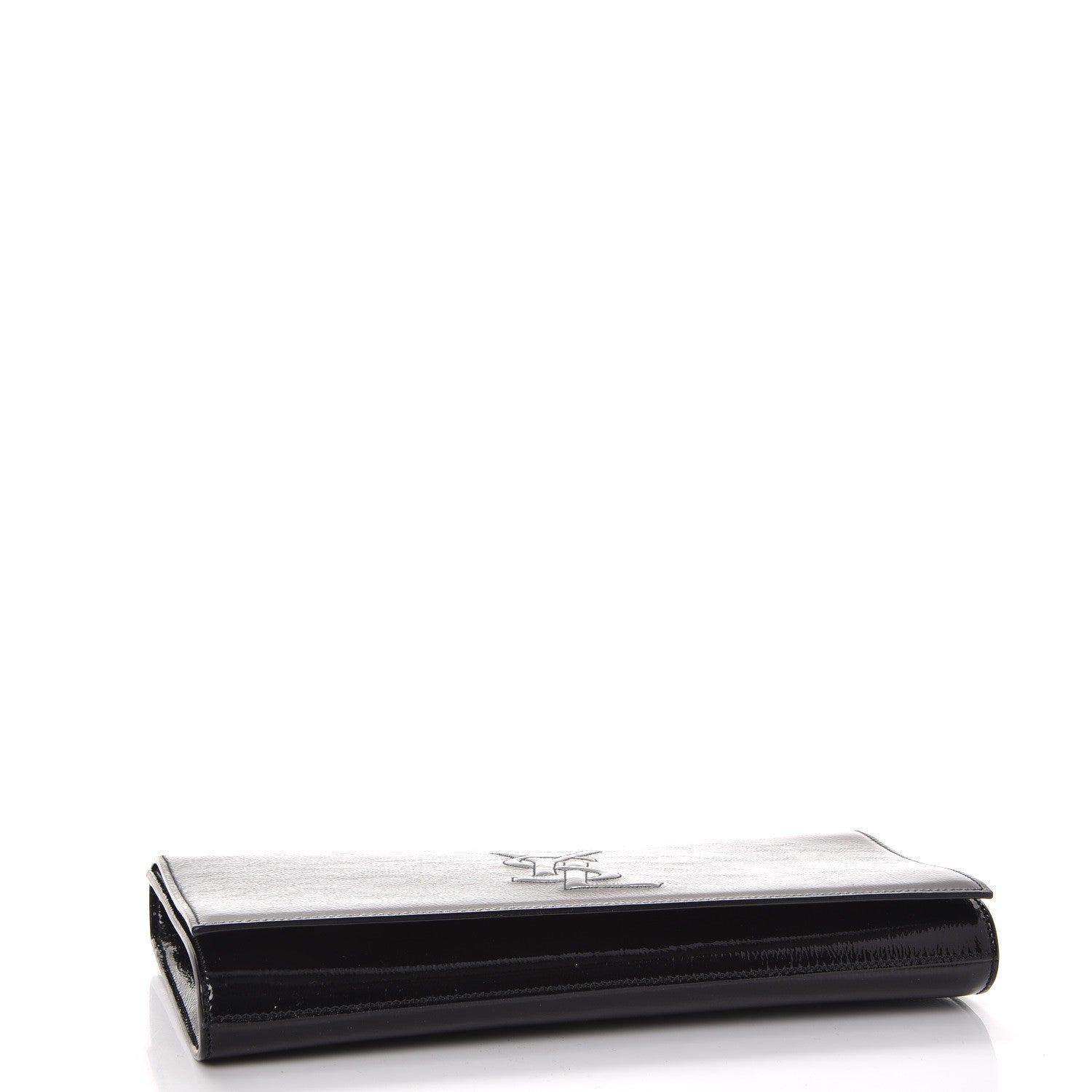 Saint Laurent Textured Patent Monogram Large Belle De Jour Clutch Black 4 of 7
