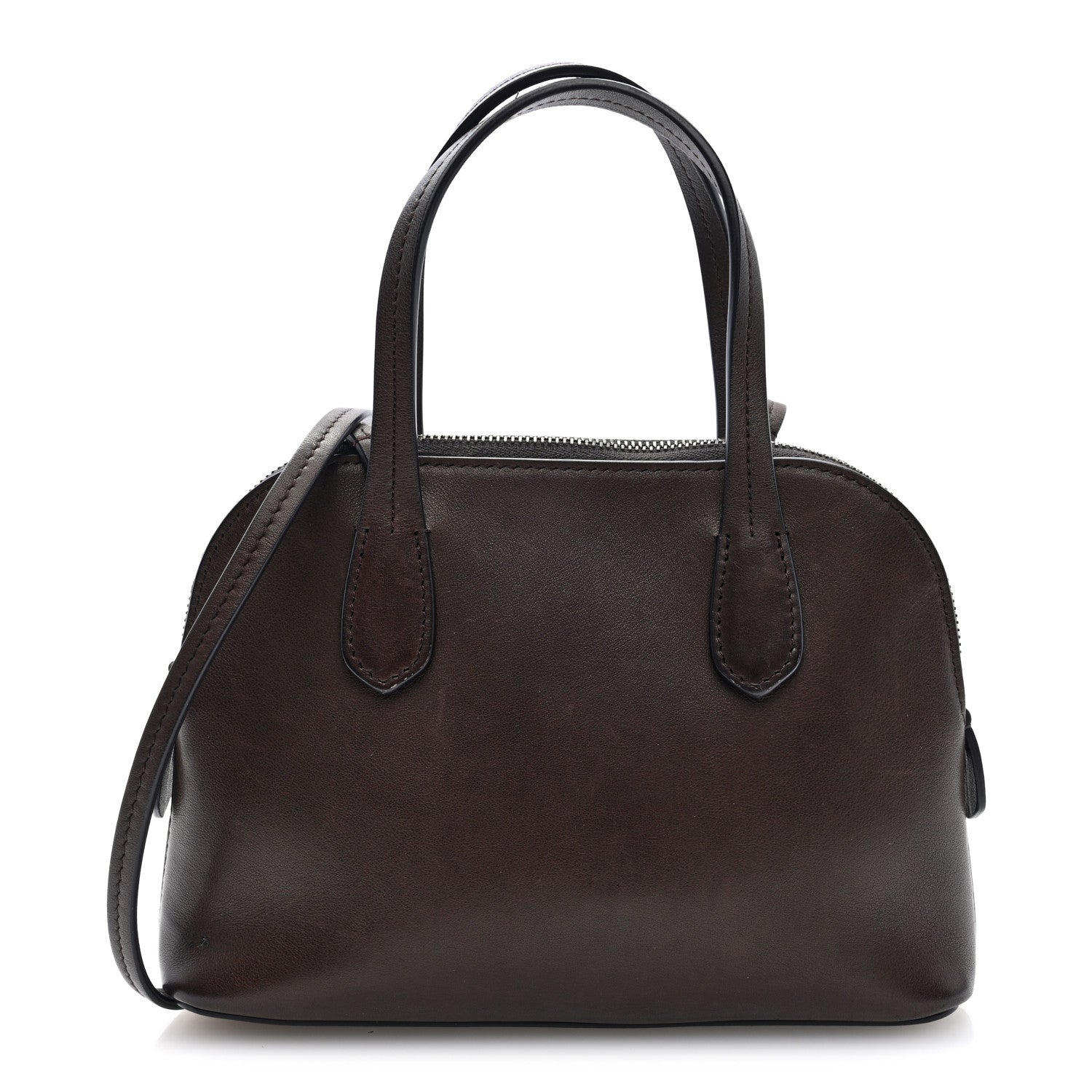 The Row Polished Saddle Calfskin Ingrid Shoulder Bag Hippo Grey 1 of 9