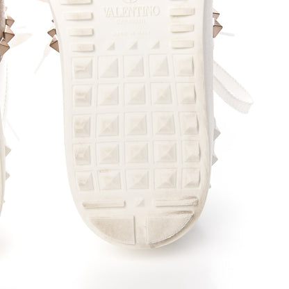Valentino Garavani Calfskin Rockstud Untitled Open Sneakers 37 White Pewter 15 of 18