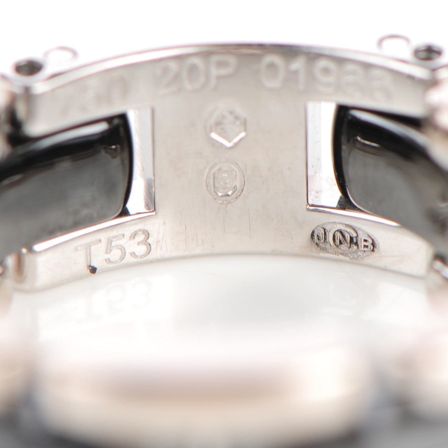 18K White Gold Ceramic Medium Ultra Ring 6.25 Black
