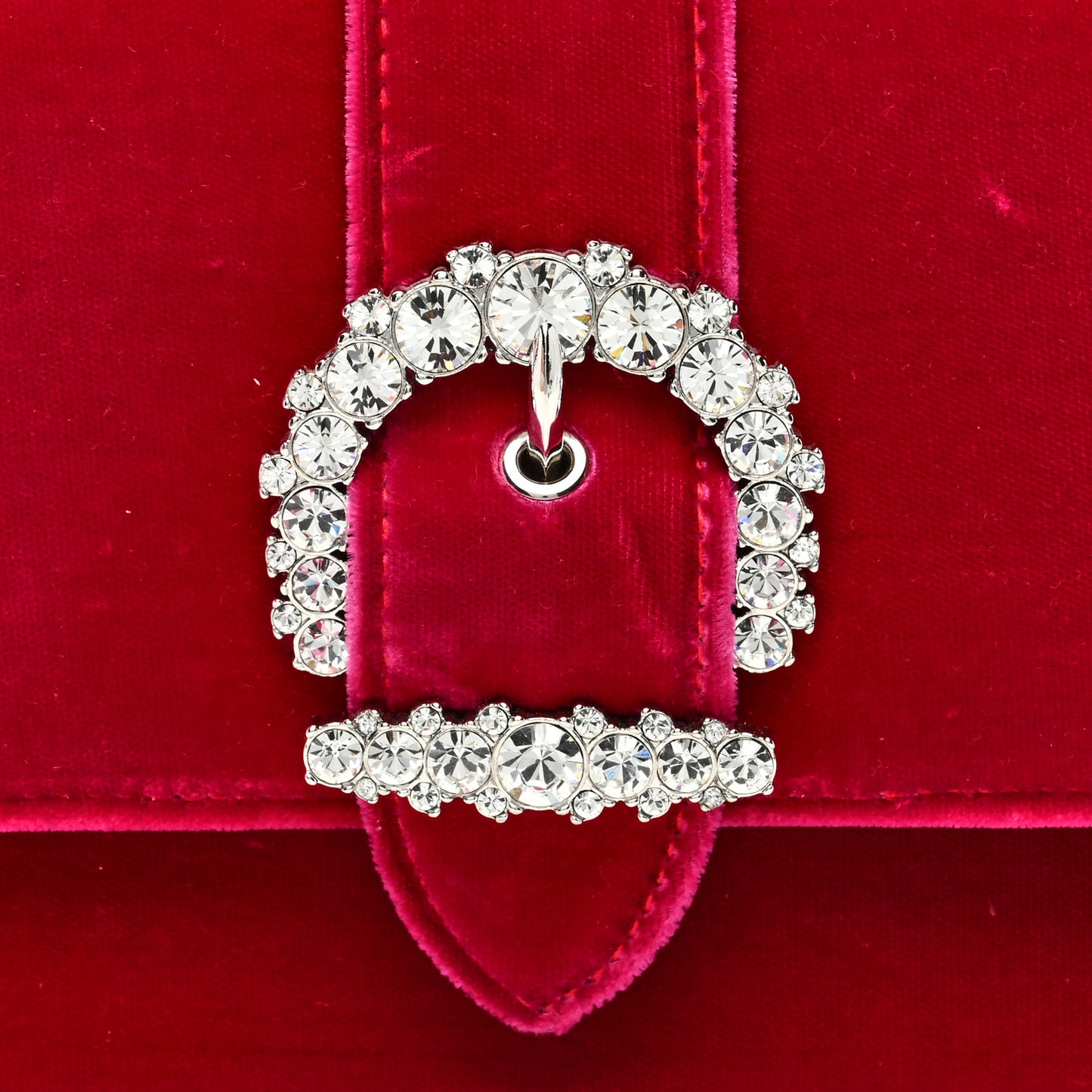 Velvet Crystal Cheri Wallet on Chain Pink