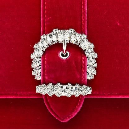 Jimmy Choo Velvet Crystal Cheri Wallet on Chain Pink 7 of 9