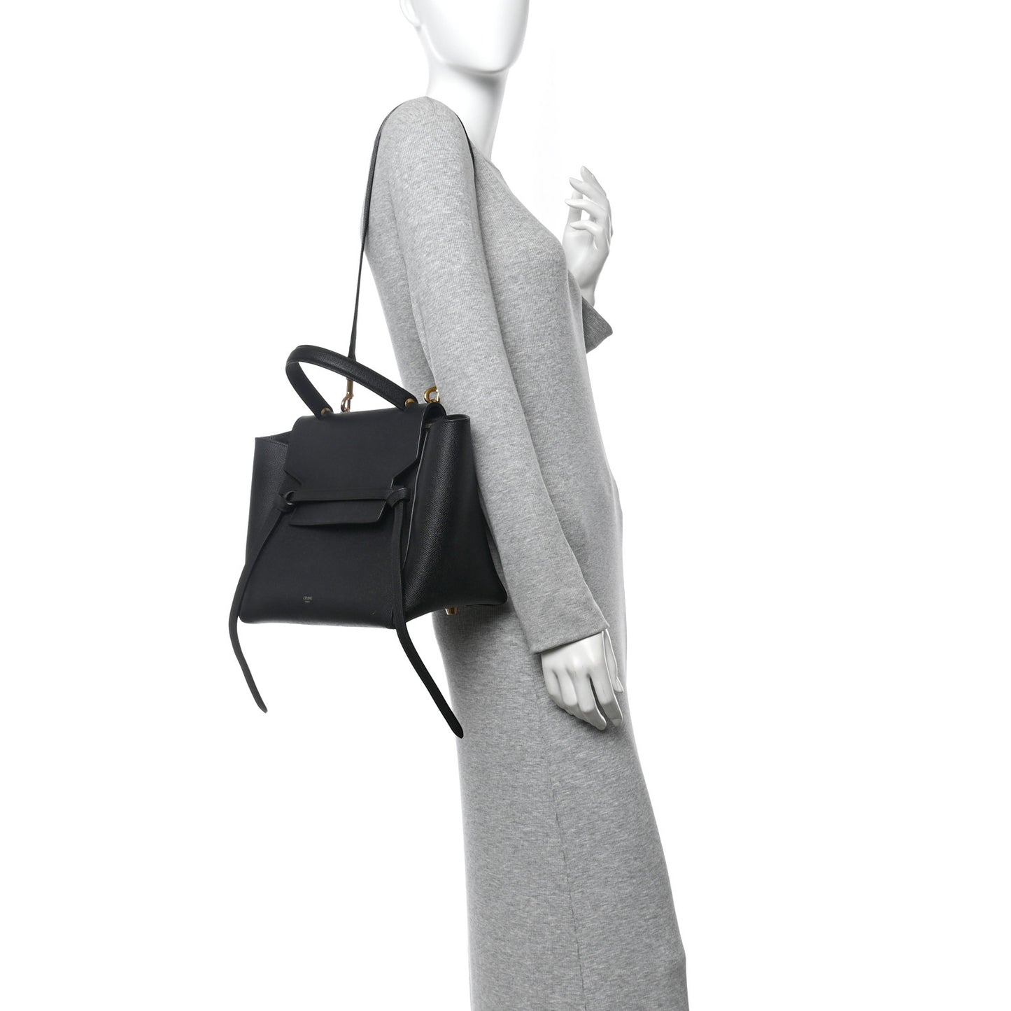 Grained Calfskin Mini Belt Bag Black