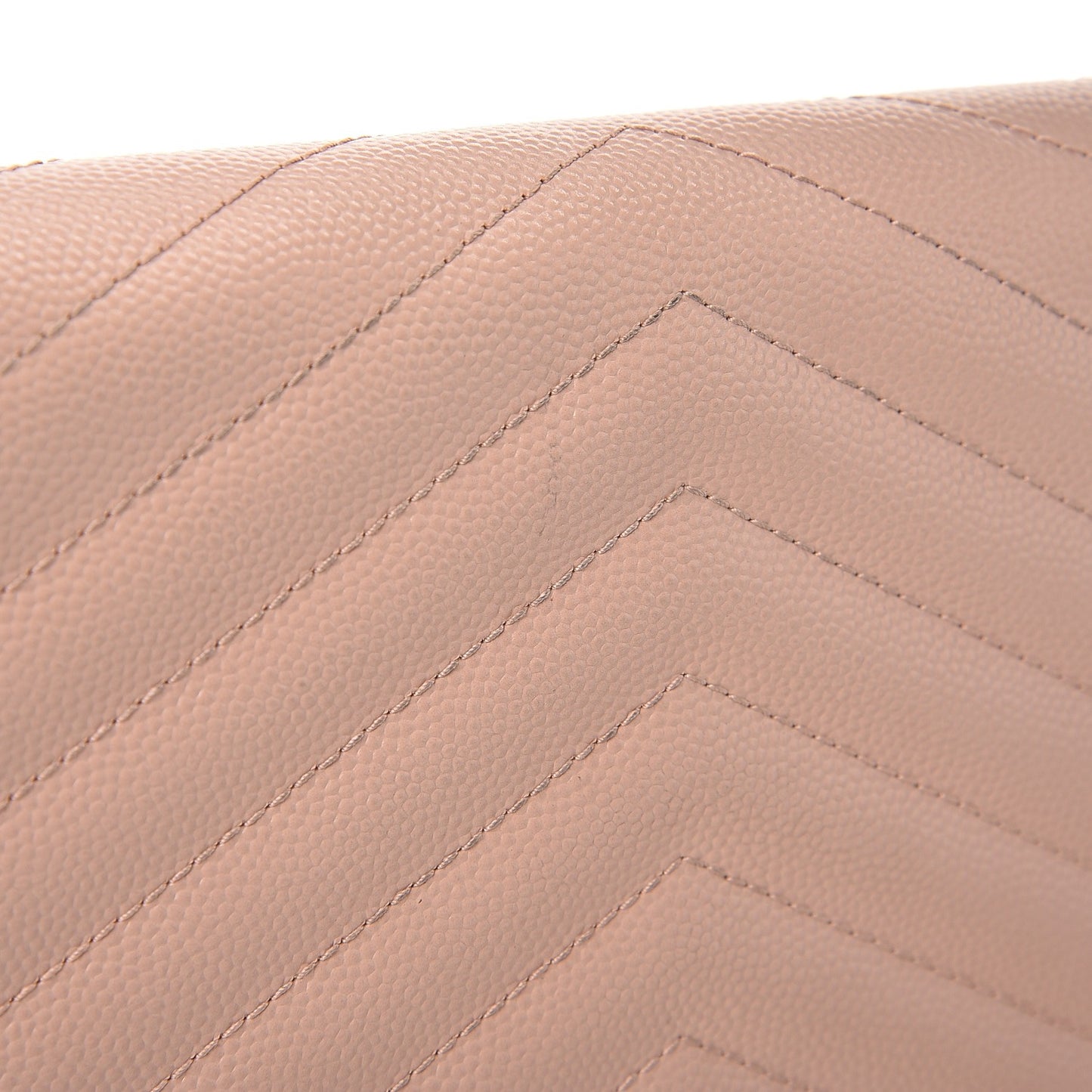 Grain De Poudre Matelasse Chevron Monogram Envelope Chain Wallet Pale Pink