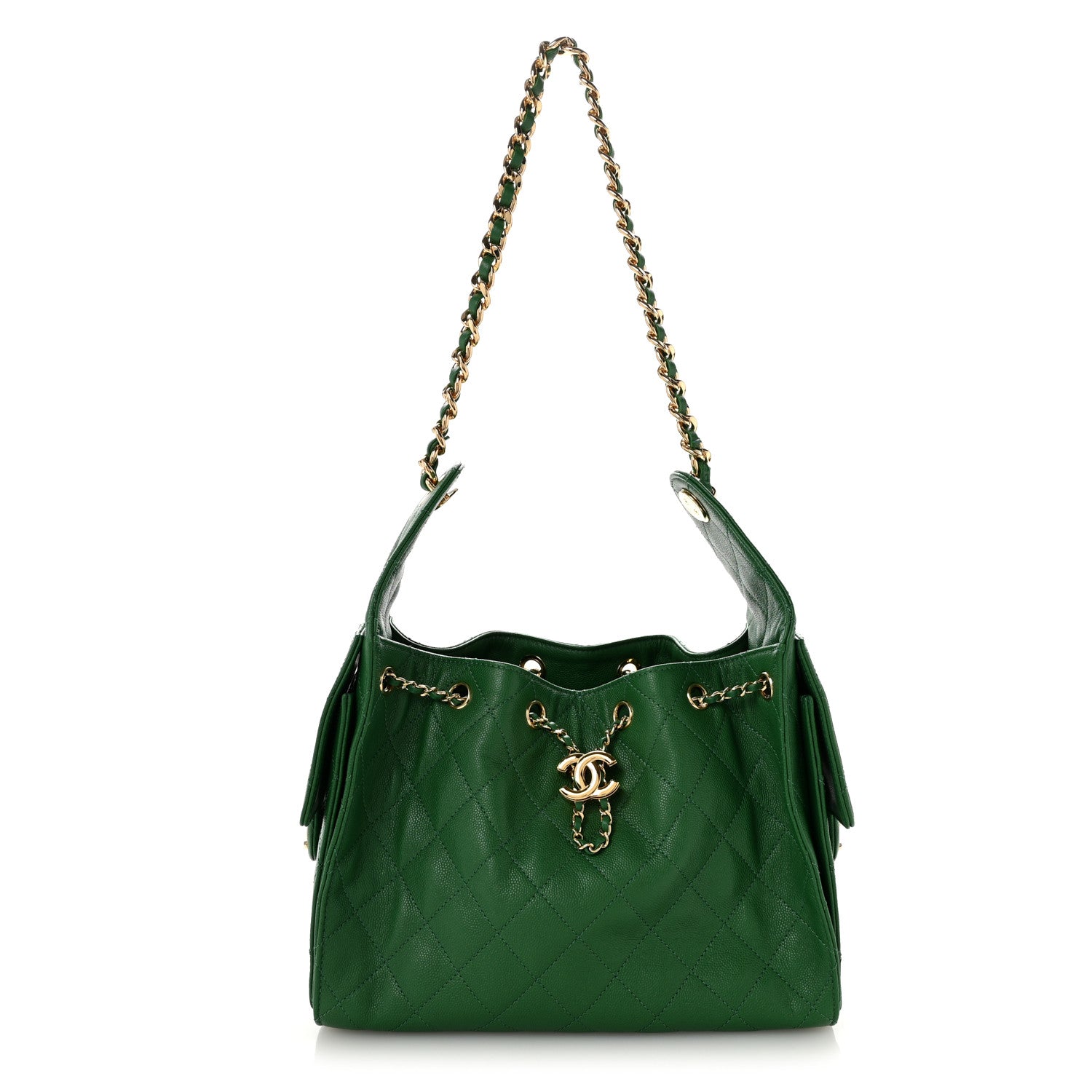 Chanel Caviar Quilted Small Chanel 25 Handbag Green 1 of 10