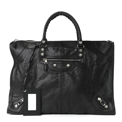 Balenciaga Agneau Giant 21 Silver Hardware Weekender Black 1 of 9