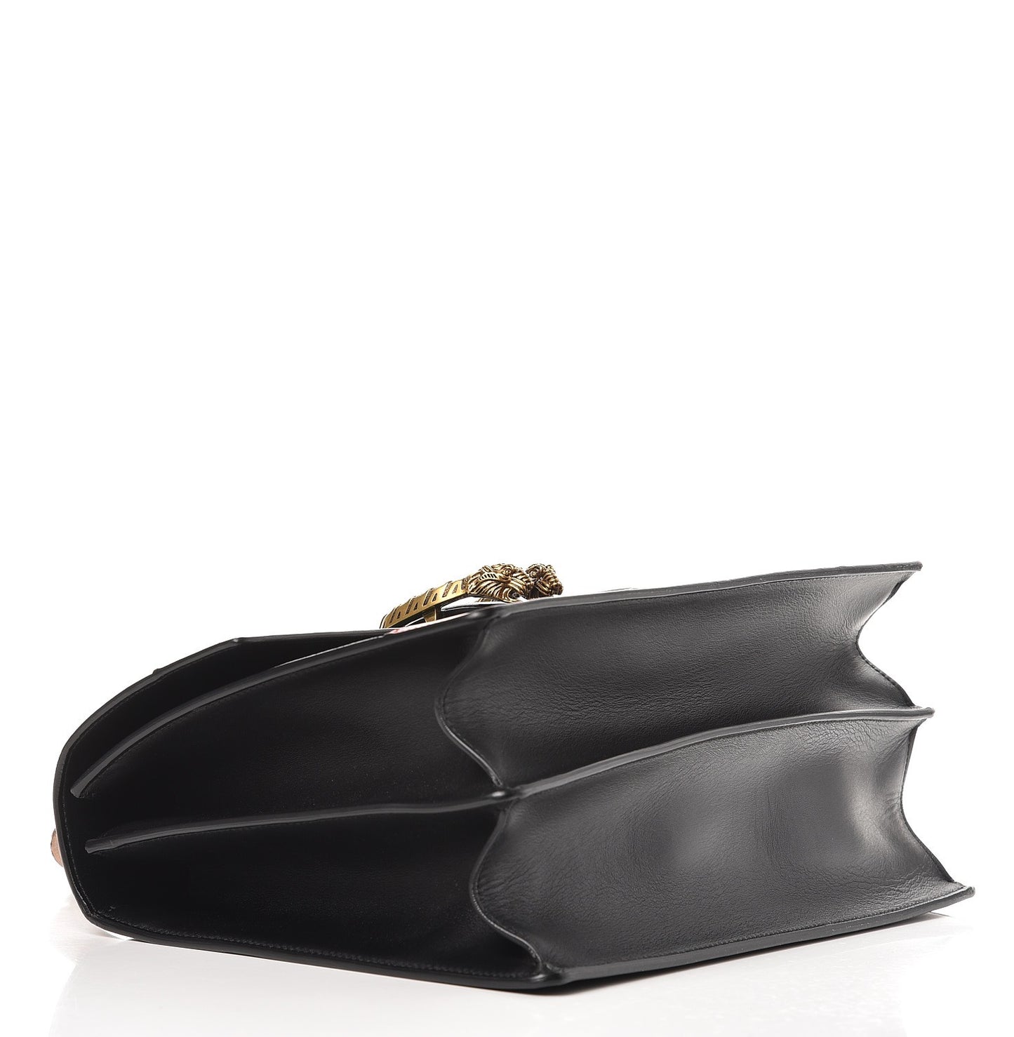 Calfskin Bamboo Web Large Dionysus Top Handle Bag Black Bright Evergreen Hibiscus Red
