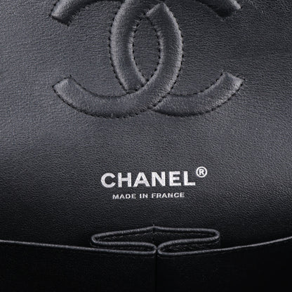 Chanel Shiny Crumpled Calfskin Quilted Medium Double Flap So Black 6 of 11